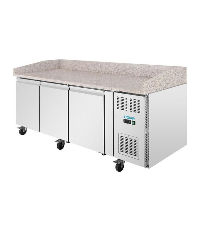 Pizzawerkbank geforceerde koeling | 3 Deurs | (H)100x(B)202x(D)80cm