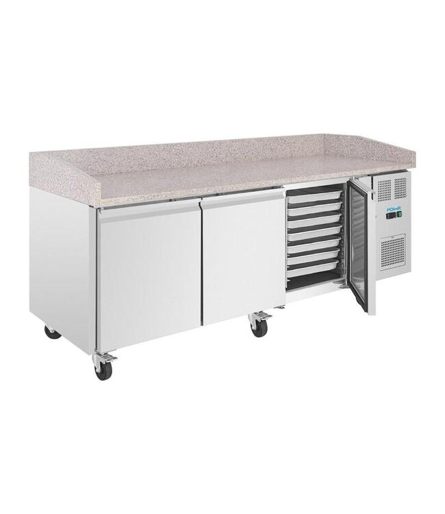 Pizzawerkbank geforceerde koeling | 3 Deurs | (H)100x(B)202x(D)80cm