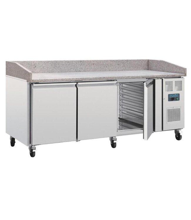 Pizzawerkbank geforceerde koeling | 3 Deurs | (H)100x(B)202x(D)80cm