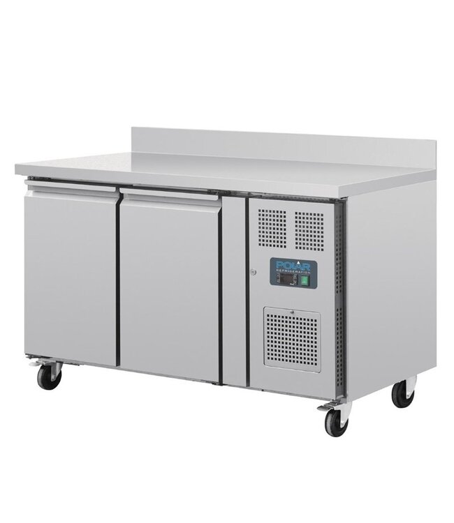 Koelwerkbank RVS | 2 Deurs | Spatrand | 282L | (H)95x(B)136x(D)70cm