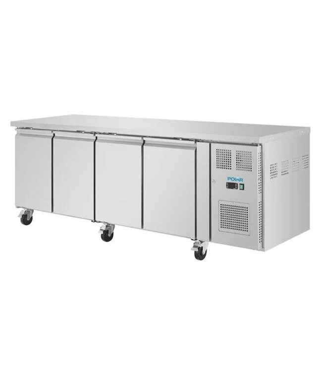 Koelwerkbank RVS | 4 Deurs | 553L | (H)85x(B)223x(D)70cm