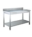 RVSMAATWERK.NL RVS Werktafel met bodemschap en spatrand | Flat-pack | 60x70x(H)85cm