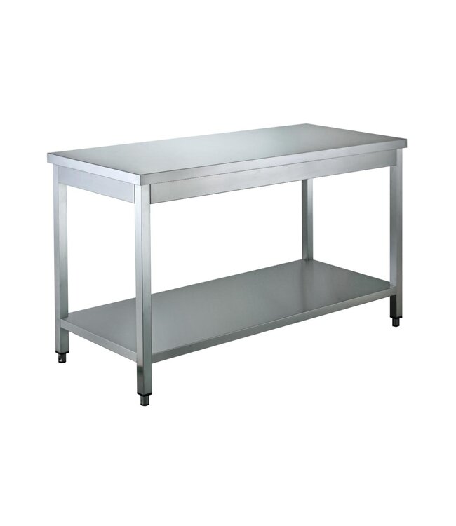 RVS Werktafel met bodemschap | Flat-pack | 100x70x(H)85cm