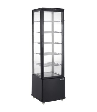 Saro Hoge koelvitrine Leo | 270 Liter | Verrijdbaar | Zwart
