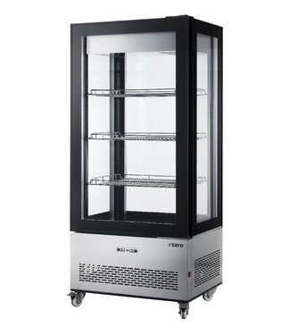 Saro Hoge koelvitrine Lucia | 550 Liter | Verrijdbaar | Zwart