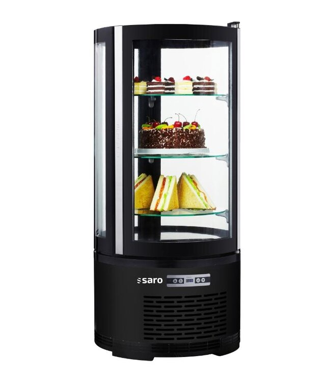 Gebaksvitrine Matilde | Tafelmodel | 100 Liter | Rond | ∅390mm | Zwart