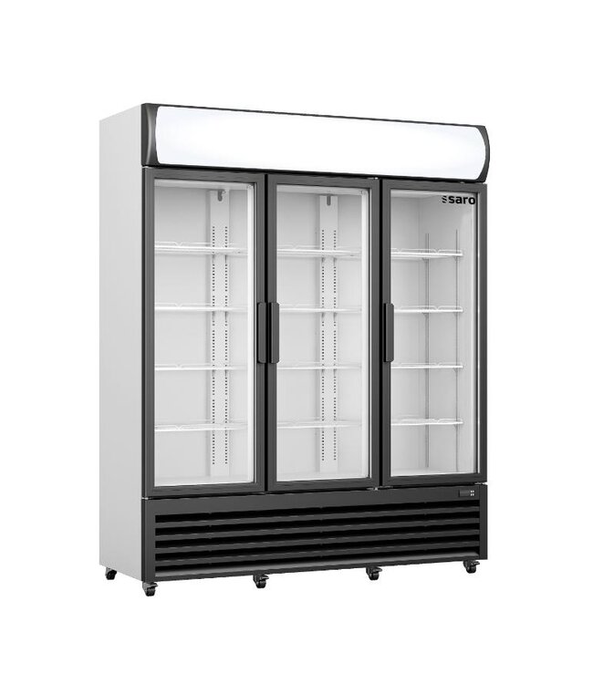 Displaykoelkast met 3 glazen deuren GTK 1065 | 1065L | Zwart | (H)197,3x(B)160x(D)61cm