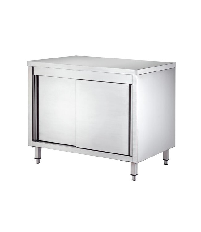 RVS Werkbank met schuifdeuren | 100x70x(H)85cm