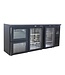 Saro Barkoeling BC 3100 G S2 | 2 Glazen deuren en 2 lades | 537L | Zwart | (H)86x(B)200,2x(D)51,3cm