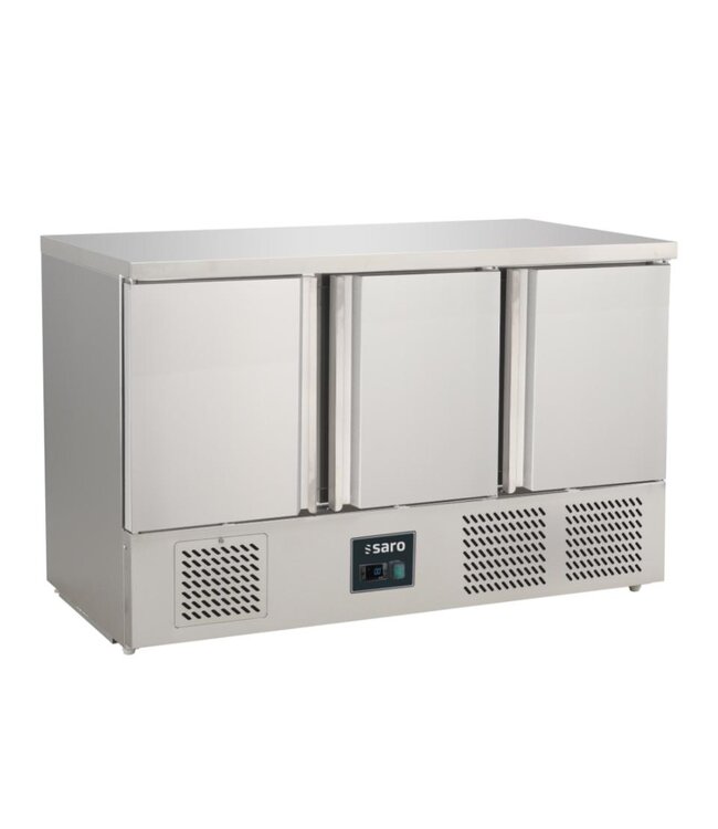 Koelwerkbank S903 S/S TOP PRO | 3 Deuren | 136,5cm breed | 70cm diep