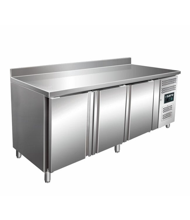 Koelwerkbank SNACK 3200 TN | 3 Deuren | Met spatrand | 179,5cm breed | 60cm diep