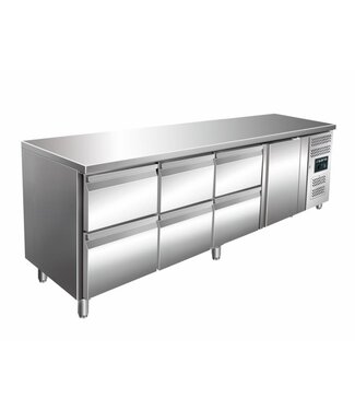 Saro Koelwerkbank KYLJA 4160 TN | 6 Lades en 1 deur | 223cm breed | 70cm diep