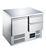 Saro Koelwerkbank ES 901 S/S TOP 1/2 | 1 Deur en 2 lades | 90,3cm breed | 70cm diep