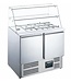Saro Saladette met glasopbouw ES 900 G | 2 Deurs | Boven 2x 1/1GN + 3x 1/6GN