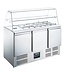 Saro Saladette met glasopbouw ES 903 G | 3 Deurs | Boven 4x 1/1GN
