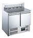 Saro Pizzawerkbank EPS 900 | 2 Deurs | Boven 5x 1/6GN | +2 tot +8°C