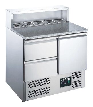 Saro Pizzawerkbank EPS 900 1/2 | 1 Deur en 2 lades | Boven 5x 1/6GN | +2 tot +8°C