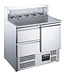 Saro Pizzawerkbank EPS 900 1/2 | 1 Deur en 2 lades | Boven 5x 1/6GN | +2 tot +8°C