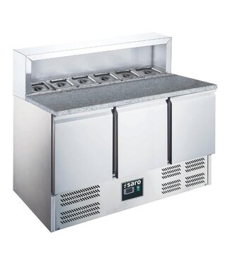 Saro Pizzawerkbank EPS 903 | 3 Deurs | Boven 8x 1/6GN | +2 tot +8°C