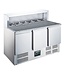 Saro Pizzawerkbank EPS 903 | 3 Deurs | Boven 8x 1/6GN | +2 tot +8°C