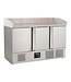 Saro Pizzawerkbank S 903 PZ S/S TOP PRO | 3 Deuren | Opstaande rand | +2 tot +8°C