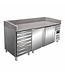 Saro Pizzawerkbank PZ2610TN PRO | 2 Deuren en 7 lades | Opstaande rand | +2 tot +8°C