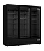 Saro Vrieskast GTK 1480 S PRO met 3 glazen deuren | 1563L | Zwart | (H)200,3x(B)188x(D)76cm
