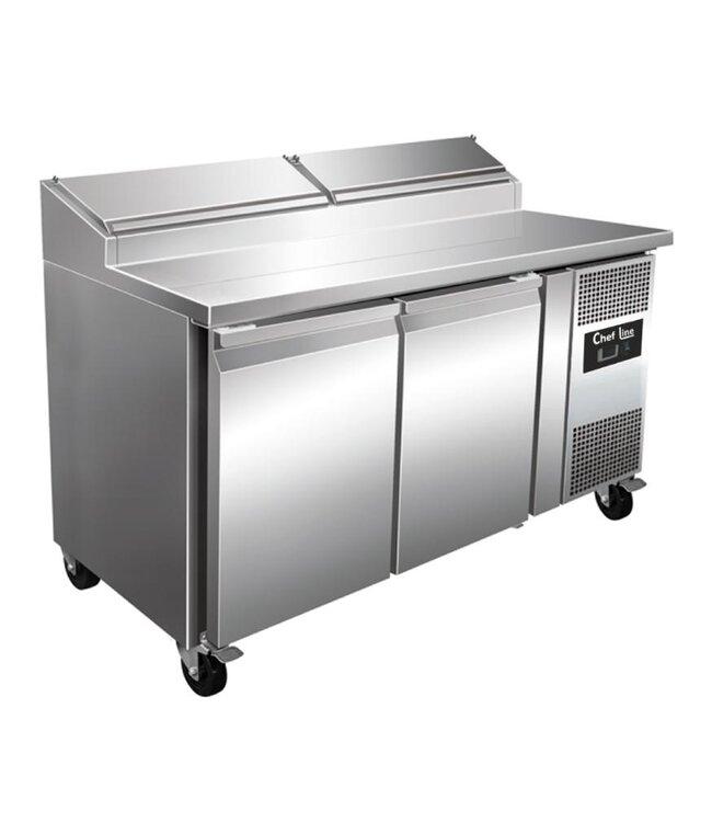 Saladette Chef Line | 2 Deuren | 136cm breed | 70cm diep | Boven 6x 1/3GN