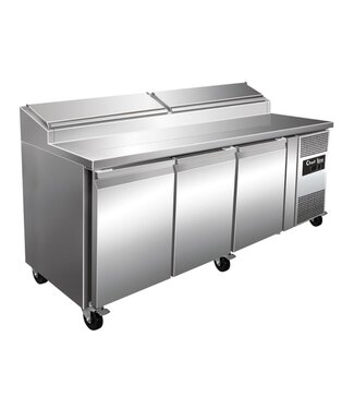 Chef Line Saladette Chef Line | 3 Deuren | 179,5cm breed | 70cm diep | Boven 8x 1/3GN