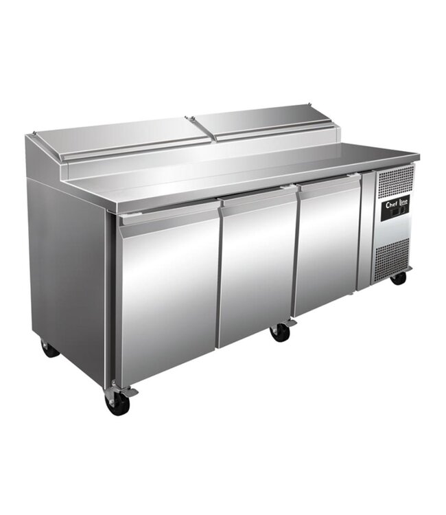 Saladette Chef Line | 3 Deuren | 179,5cm breed | 70cm diep | Boven 8x 1/3GN