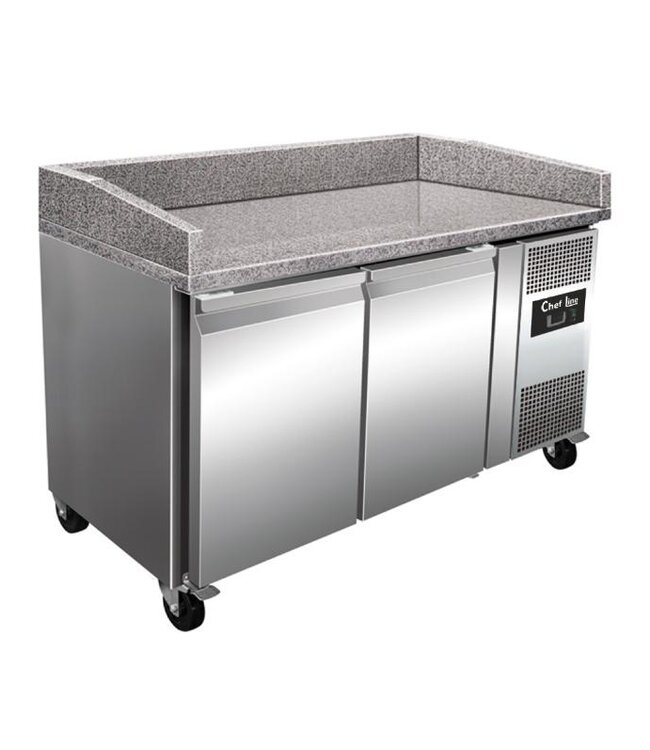 Pizzawerkbank Chef Line | 2 Deuren | Geforceerd | 151cm breed | 80cm diep