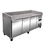 Chef Line Pizzawerkbank Chef Line | 3 Deuren | Geforceerd | 202,5cm breed | 80cm diep