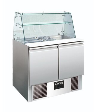 Chef Line Saladette Chef Line | Met glasopstand | 2 Deuren | (B)90x88x70cm