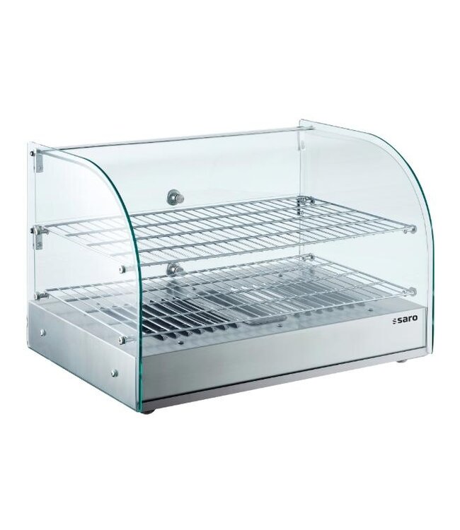 Warmhoudvitrine Yael | Gebogen glas | (H)37,6x(B)55,4x(D)37,6cm