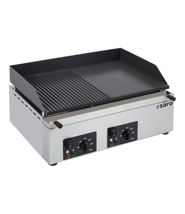 Elektrische bakplaat GPK 610 | Gegroefd/glad | 4,5 kW | (H)28,5x(B)60x(D)46cm