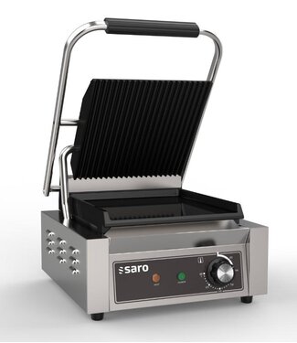 Saro Contactgrill PG 1 GG | Enkel | Gegroefd/glad | 1,8 kW | (H)19x(B)32x(D)41cm