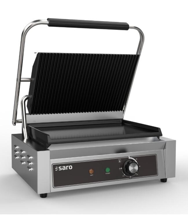 Contactgrill PG 1 BGG | Enkel | Gegroefd/glad | 2,2 kW | (H)20,3x(B)44x(D)38,4cm