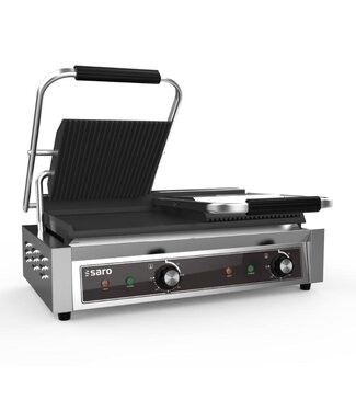 Saro Contactgrill PG 2 GG | Dubbel | Gegroefd/glad | 3,6 kW | (H)20,3x(B)58x(D)38,4cm