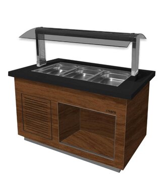 Saro Verwarmde buffetwagen Premium Line SB-H 130 | 3x 1/1GN | Walnoot