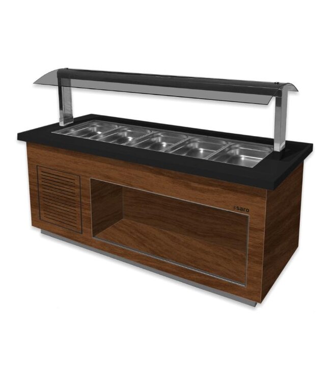 Saladebar Premium Line SB-K 200 | 5x 1/1GN | Statisch | Walnoot