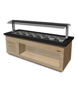 Saro Saladebar Premium Line SB-K 230 | 6x 1/1GN | Statisch | Eik