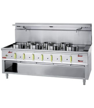 Woktafel - driehoek - 7 branders