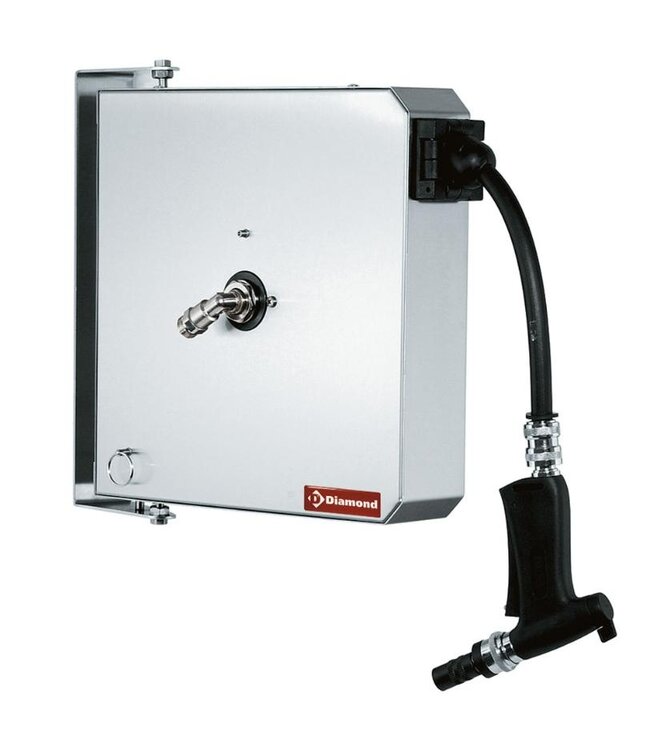 Automatische RVS slanghaspel met spuitpistool | 6 meter slang