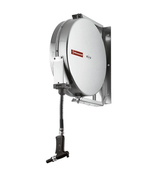 Automatische RVS slanghaspel met spuitpistool | 10 meter slang