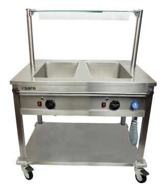 Saro Bain-marie trolley BTS-2 | 2x 1/1GN | RVS | Met aftapkraan