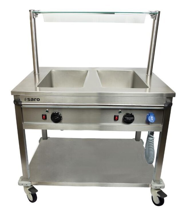 Bain-marie trolley BTS-2 | 2x 1/1GN | RVS | Met aftapkraan