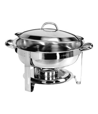 Saro Chafing dish Carla | 4L | Rond | RVS | Met 1 brandpastahouder