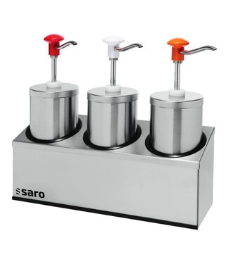 Saro Saus dispenser set PD-006 | Met drukknop | 3x 2,25 Liter