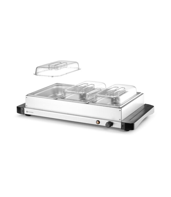 Voedselwarmer | 3x 1/3GN | 65mm | Inclusief bakken en deksels