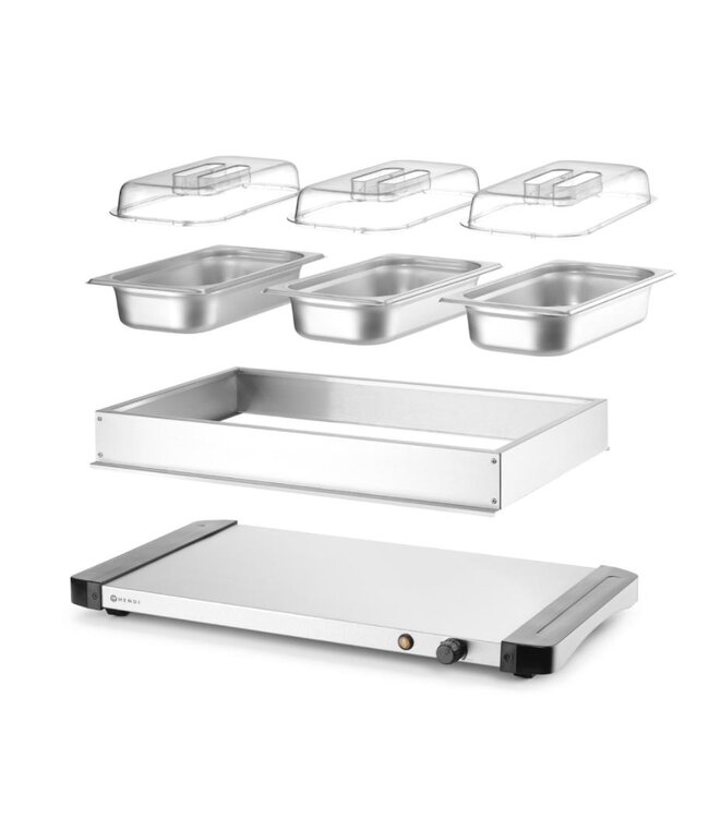 Voedselwarmer | 3x 1/3GN | 65mm | Inclusief bakken en deksels